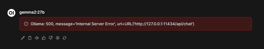 Ollama:500, message=‘Internal Server Error’ Hatası